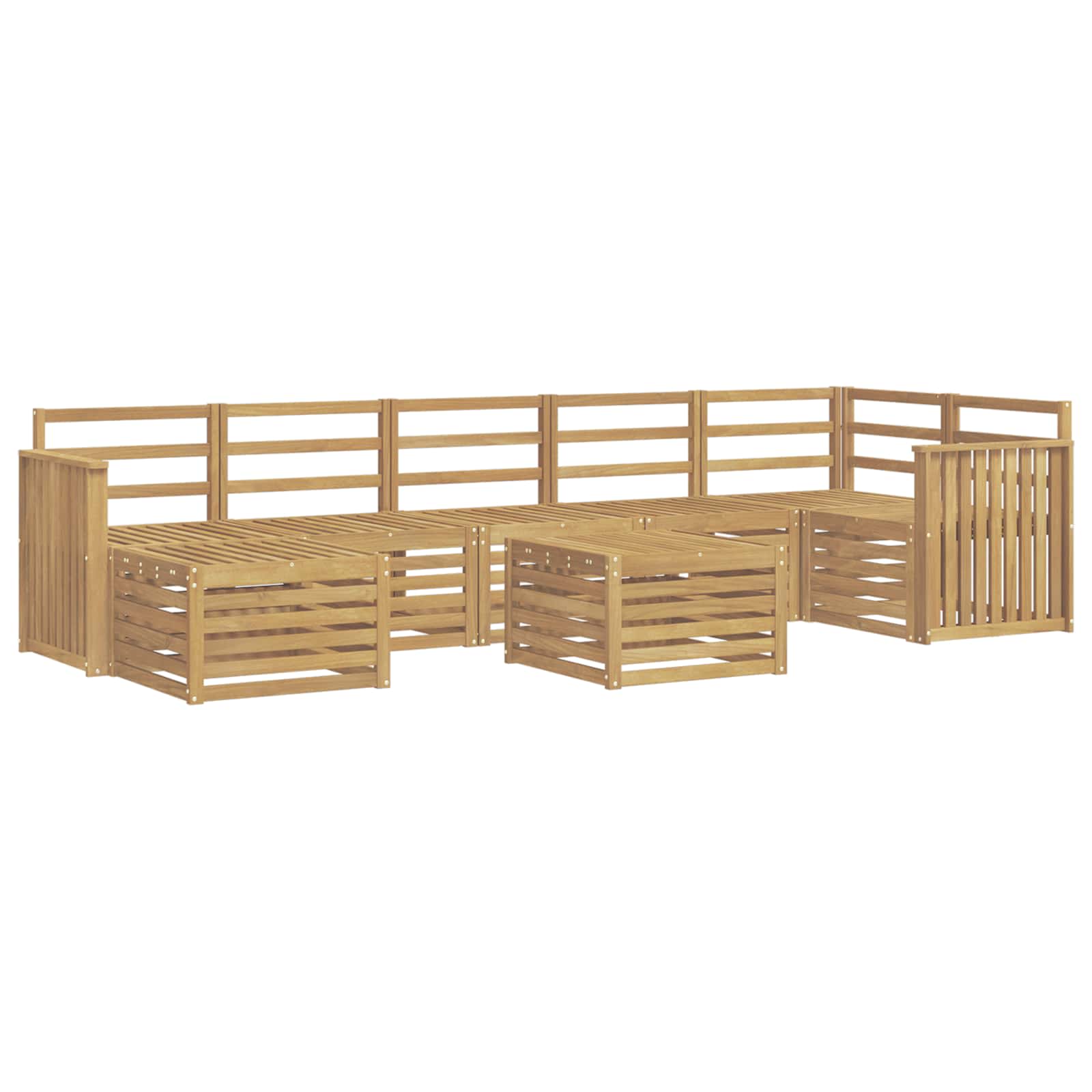 Σειρά Καναπέ Εξωτερικού 8 pcs Λευκό 59 x 59 x 37 εκ - Pakobazaar
