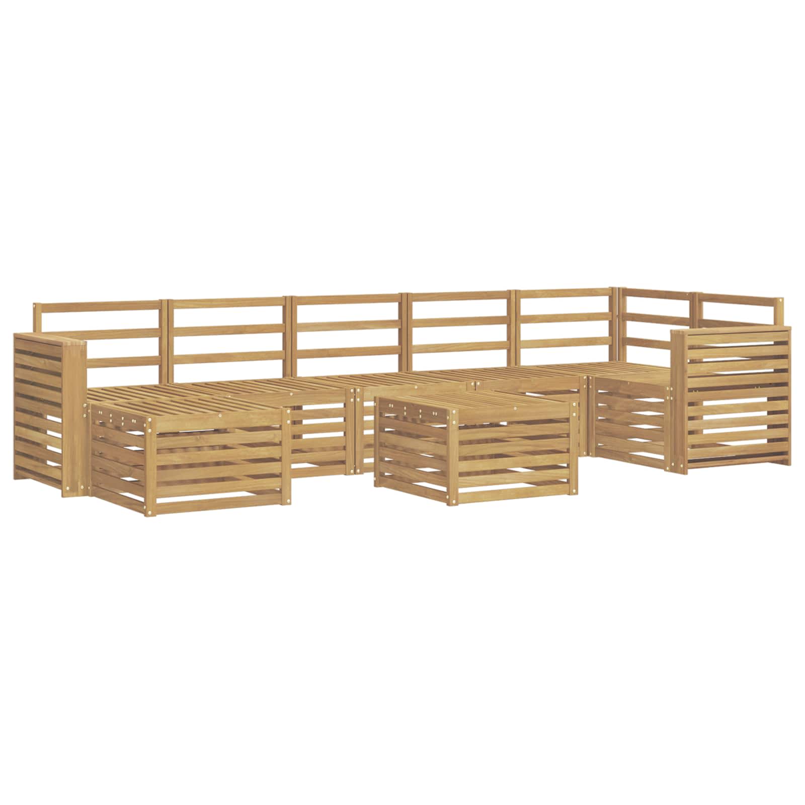 Σειρά Καναπέ Εξωτερικού 8 pcs Λευκό 59 x 59 x 37 εκ - Pakobazaar