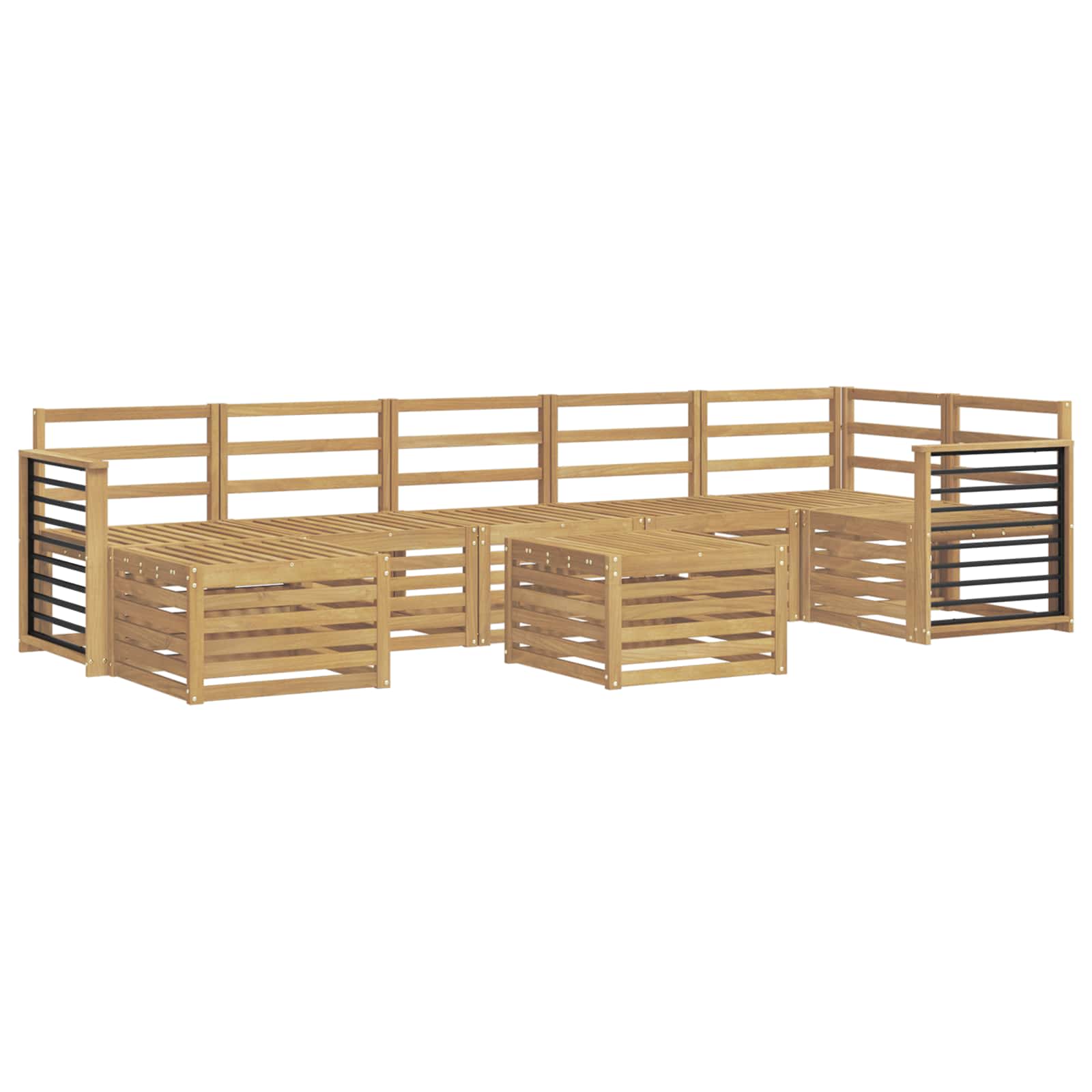 Σειρά Καναπέ Εξωτερικού 8 pcs Λευκό 59 x 59 x 37 εκ - Pakobazaar
