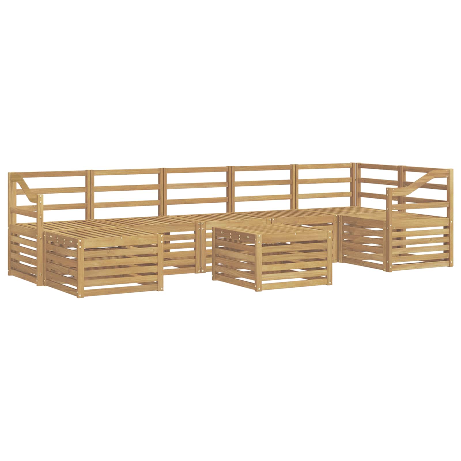 Σειρά Καναπέ Εξωτερικού 8 pcs Λευκό 59 x 59 x 37 εκ - Pakobazaar