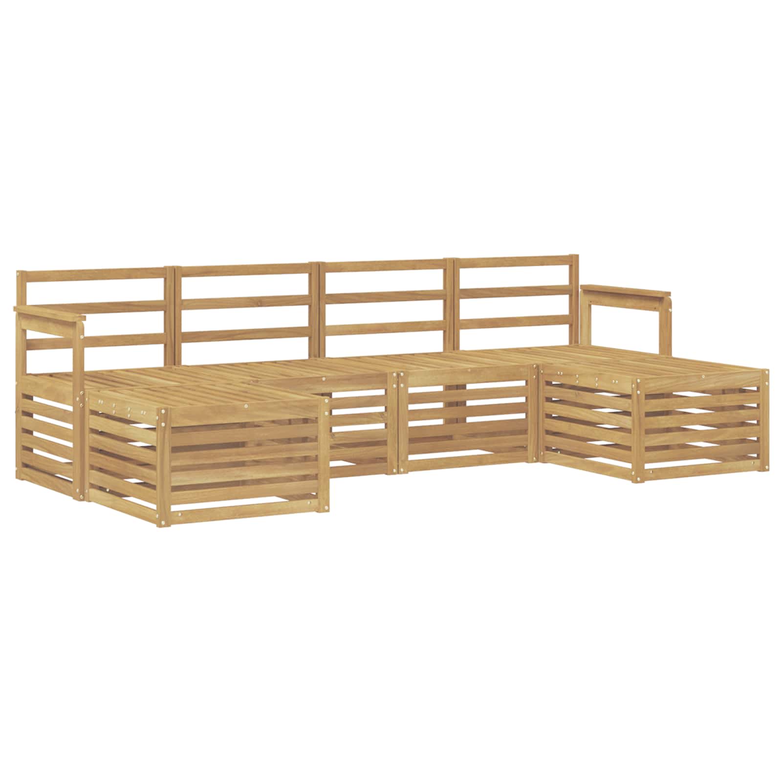 Σειρά Καναπέ Εξωτερικού 5 pcs Λευκό 249 x 122,5 x 73 εκ - Pakobazaar