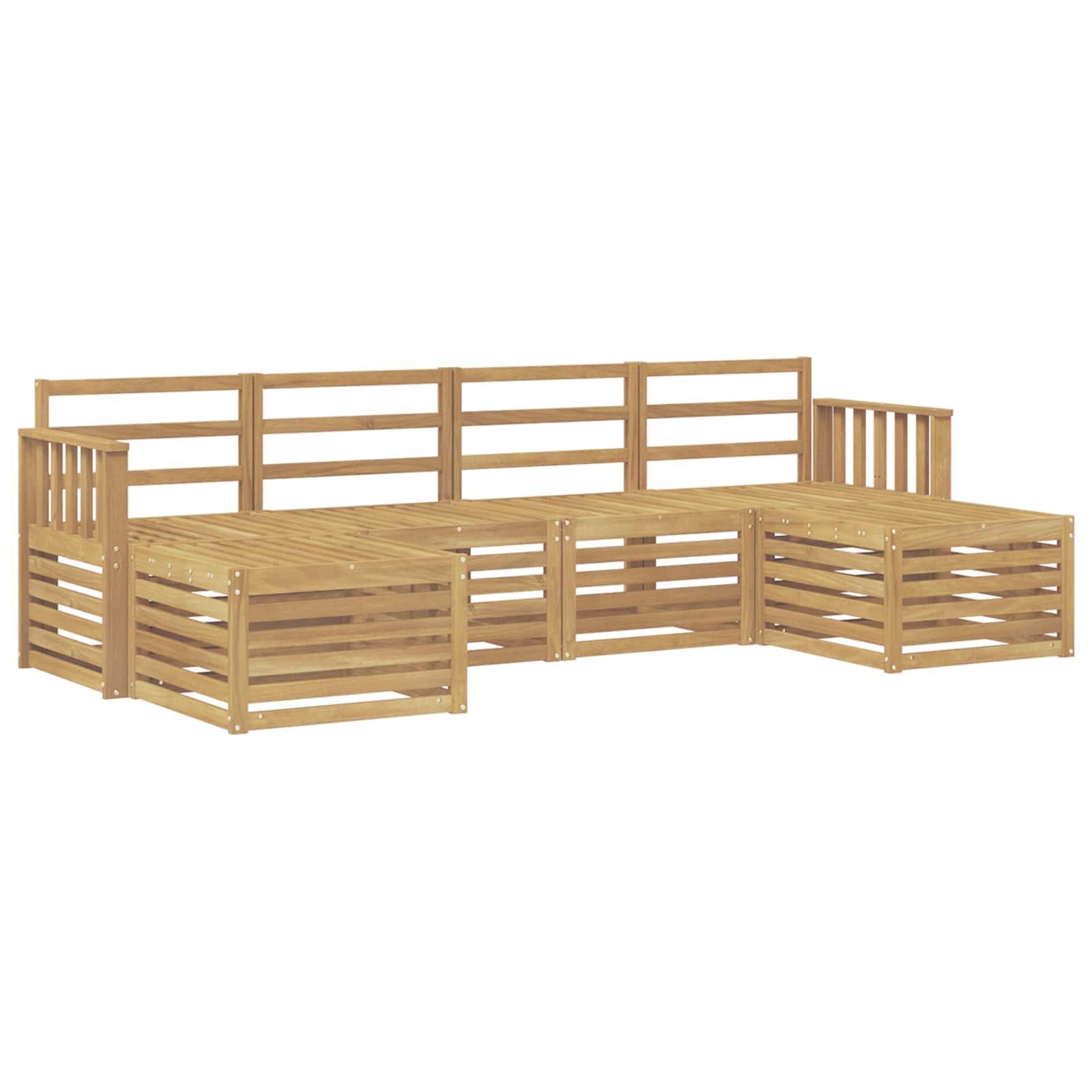 Σειρά Καναπέ Εξωτερικού 5 pcs Λευκό 249 x 122,5 x 73 εκ - Pakobazaar