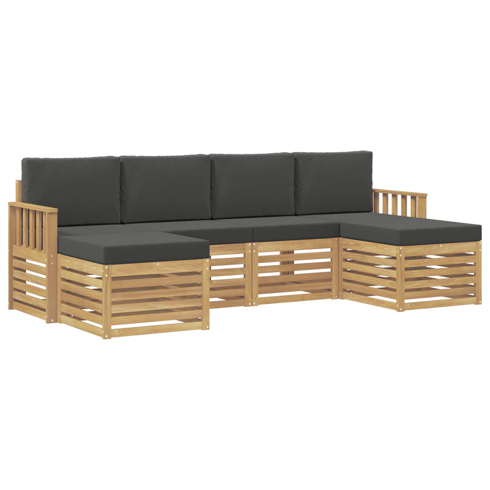 Σετ Καναπέ 6 pcs Άσπρο και Ανθρακί 249 x 122,5 x 73 εκ - Pakobazaar