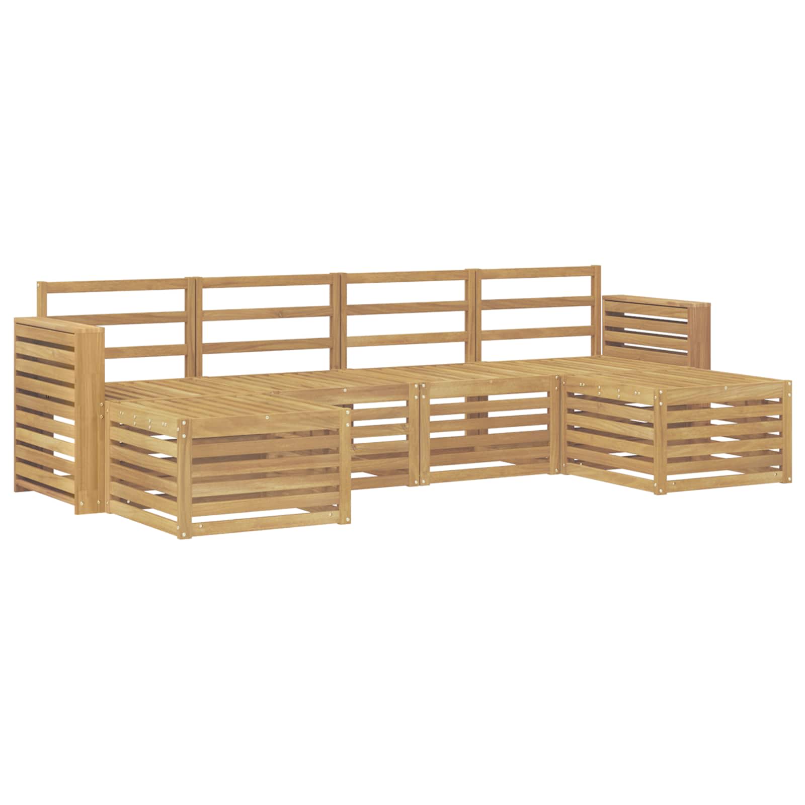 Σειρά Καναπέ Εξωτερικού 6 pcs Λευκό 257 x 122,5 x 73 εκ - Pakobazaar