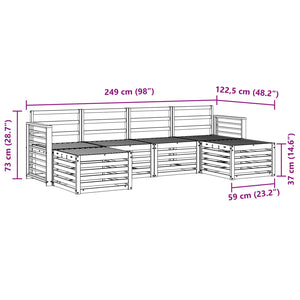 Σετ Καναπέ 6 pcs Λευκό Στερεό Ξύλο Ακακίας - Pakobazaar