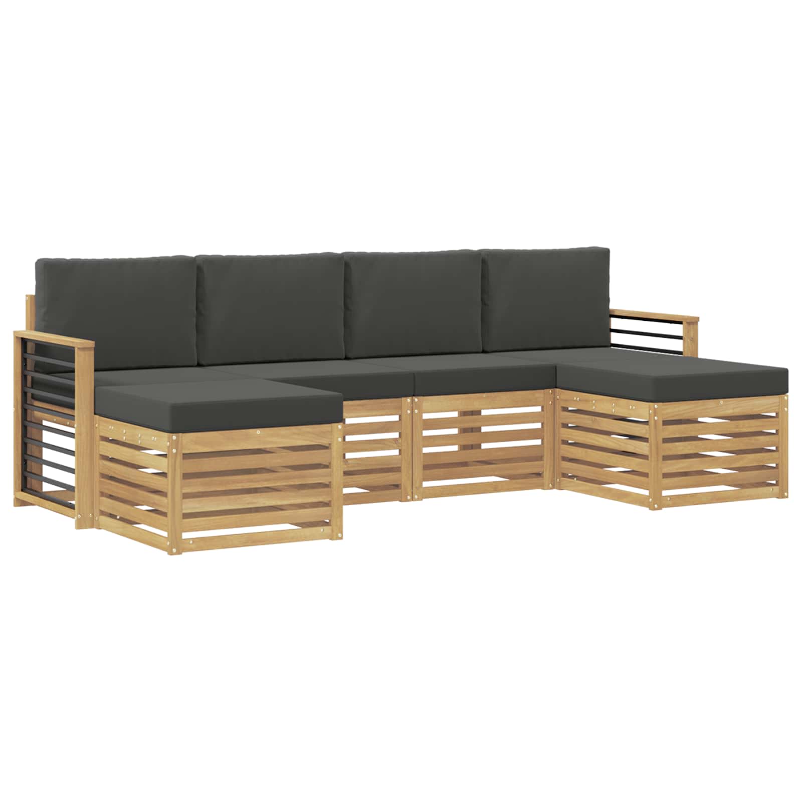 Σετ Καναπέ 6 pcs Άσπρο και Ανθρακί 249 x 122,5 x 73 εκ - Pakobazaar