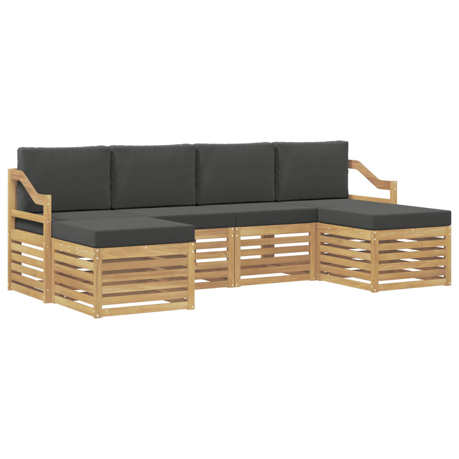 Σετ Καναπέ 6 pcs Άσπρο και Ανθρακί 245 x 122,5 x 73 εκ - Pakobazaar