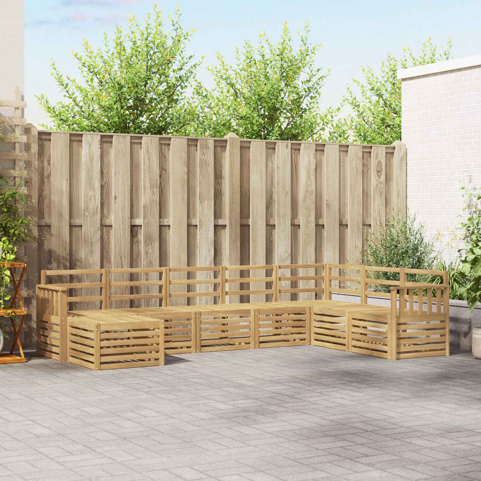 Σειρά Καναπέ Εξωτερικού 8 pcs Λευκό 306 x 187,5 x 73 εκ. - Pakobazaar