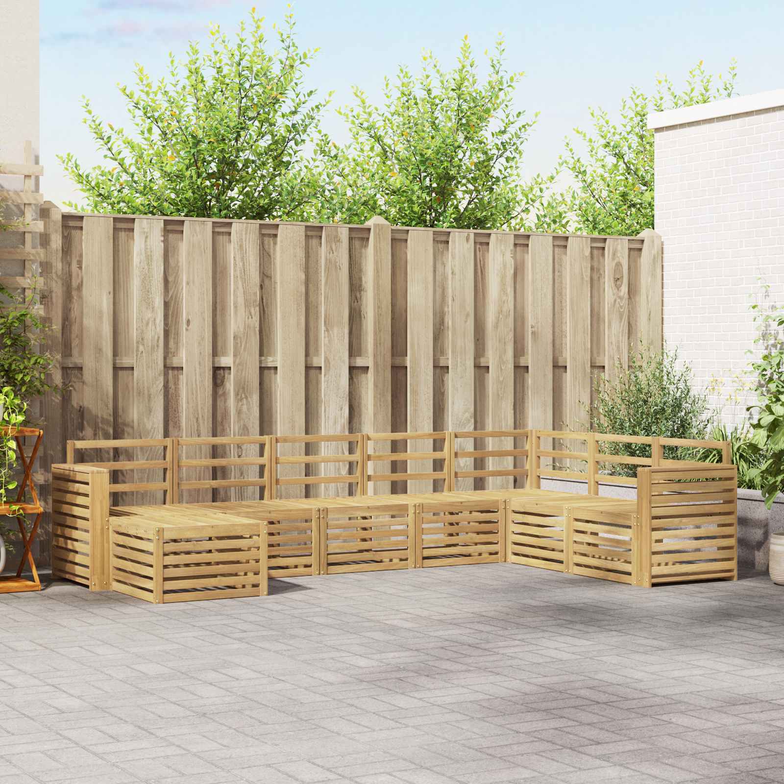 Σειρά Καναπέ Εξωτερικού 8 pcs Λευκό 310 x 191,5 x 73 εκ. - Pakobazaar