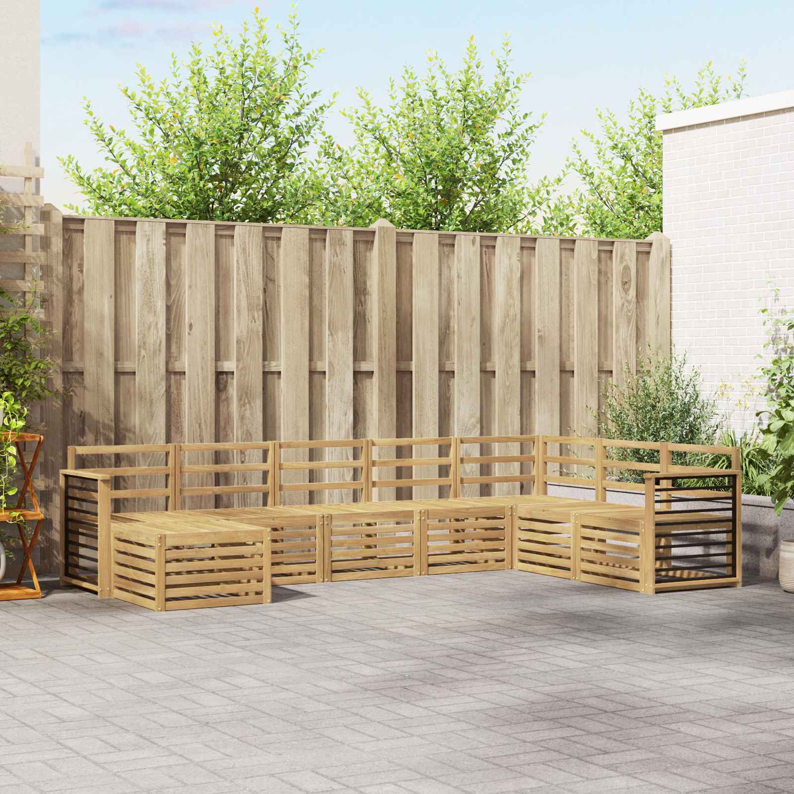 Σειρά Καναπέ Εξωτερικού 8 pcs Λευκό 306 x 187,5 x 73 εκ. - Pakobazaar