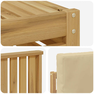 Σειρά Καναπέ Εξωτερικού 7 pcs Λευκό και Μπεζ 59 x 59 x 37 εκ - Pakobazaar