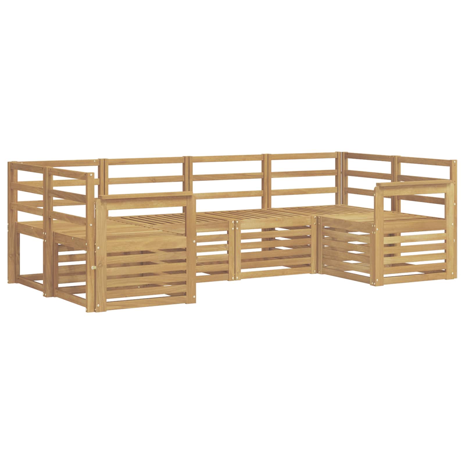 Σειρά Καναπέ Εξωτερικού 6 pcs Λευκό 245 x 128,5 x 73 εκ - Pakobazaar