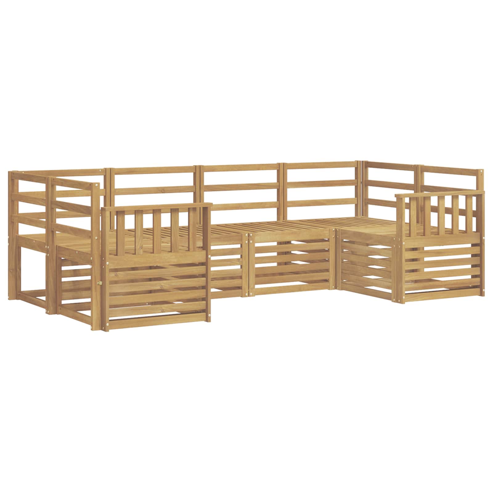Σειρά Καναπέ Εξωτερικού 6 pcs Λευκό 245 x 128,5 x 73 εκ - Pakobazaar