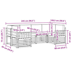 Σειρά Καναπέ Εξωτερικού 5 pcs Λευκό και Κρεμ - Pakobazaar