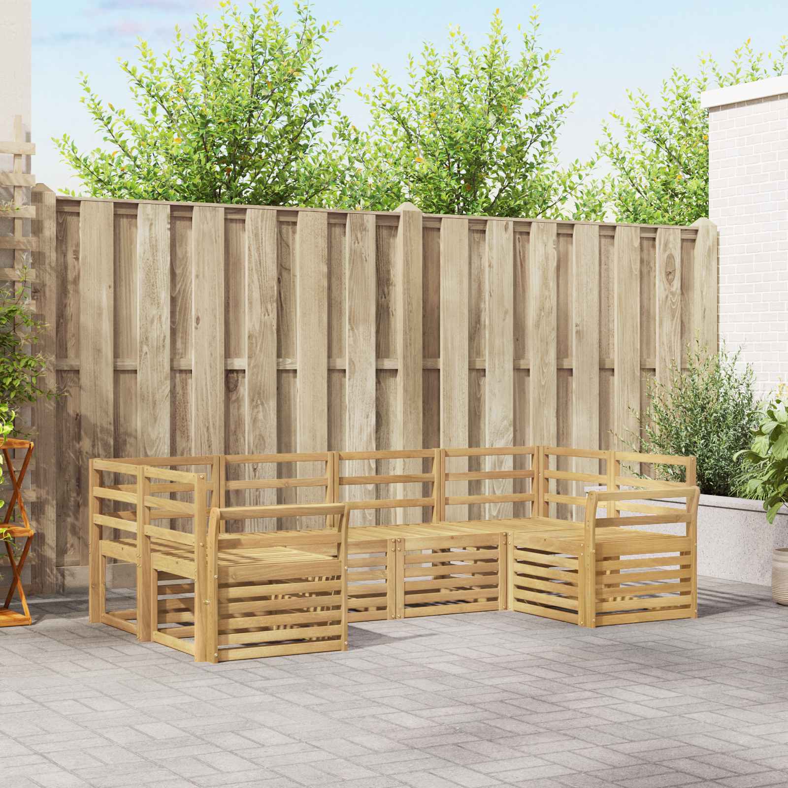 Σειρά Καναπέ Εξωτερικού 6 pcs Λευκό 245 x 130,5 x 73 εκ - Pakobazaar