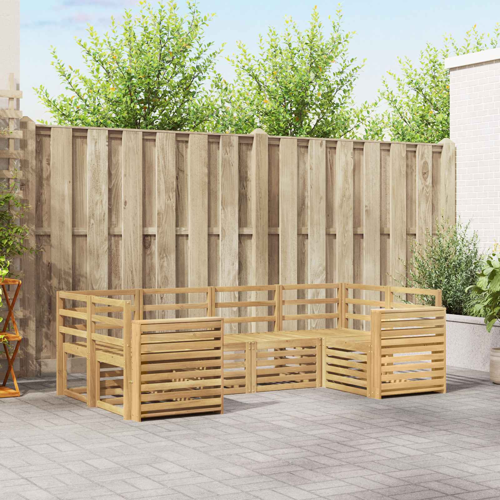 Σειρά Καναπέ Εξωτερικού 6 pcs Λευκό 245 x 132,5 x 73 εκ. - Pakobazaar