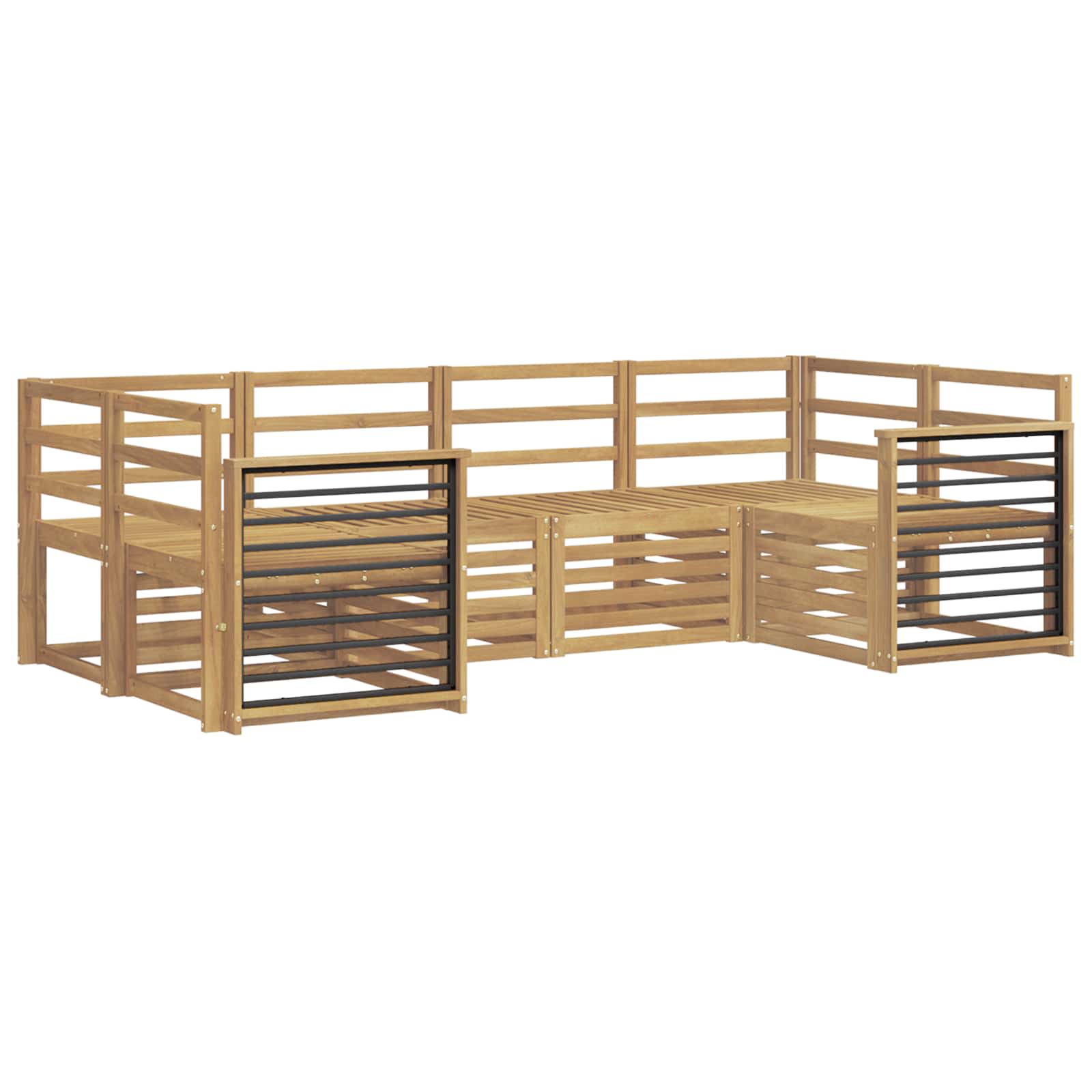 Σειρά Καναπέ Εξωτερικού 6 pcs Λευκό 245 x 128,5 x 73 εκ - Pakobazaar