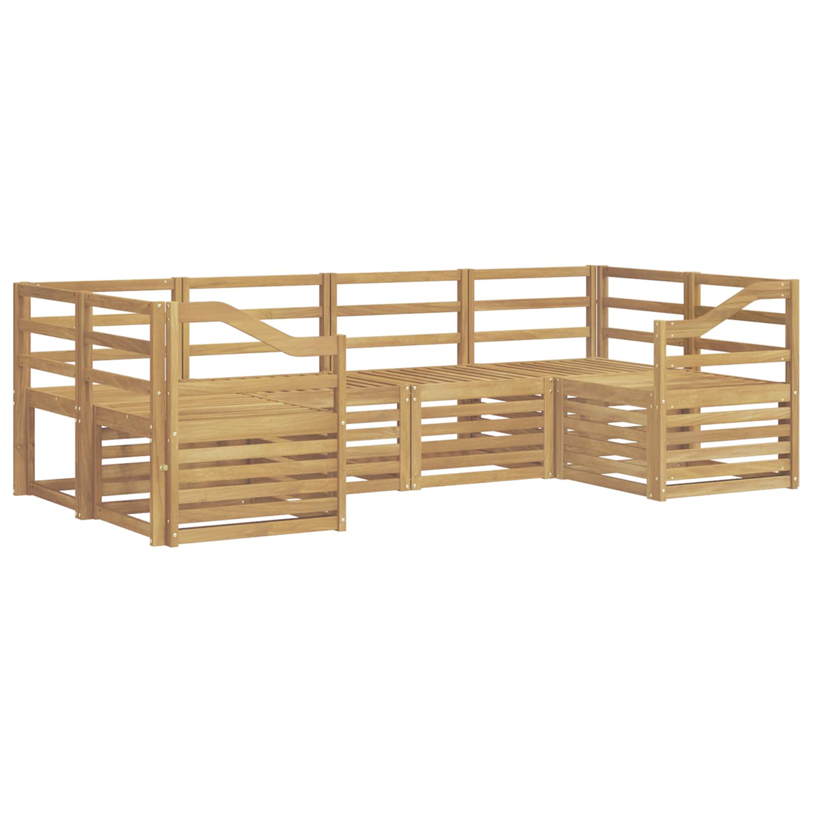 Σειρά Καναπέ Εξωτερικού 6 pcs Λευκό 245 x 126,5 x 73 εκ - Pakobazaar