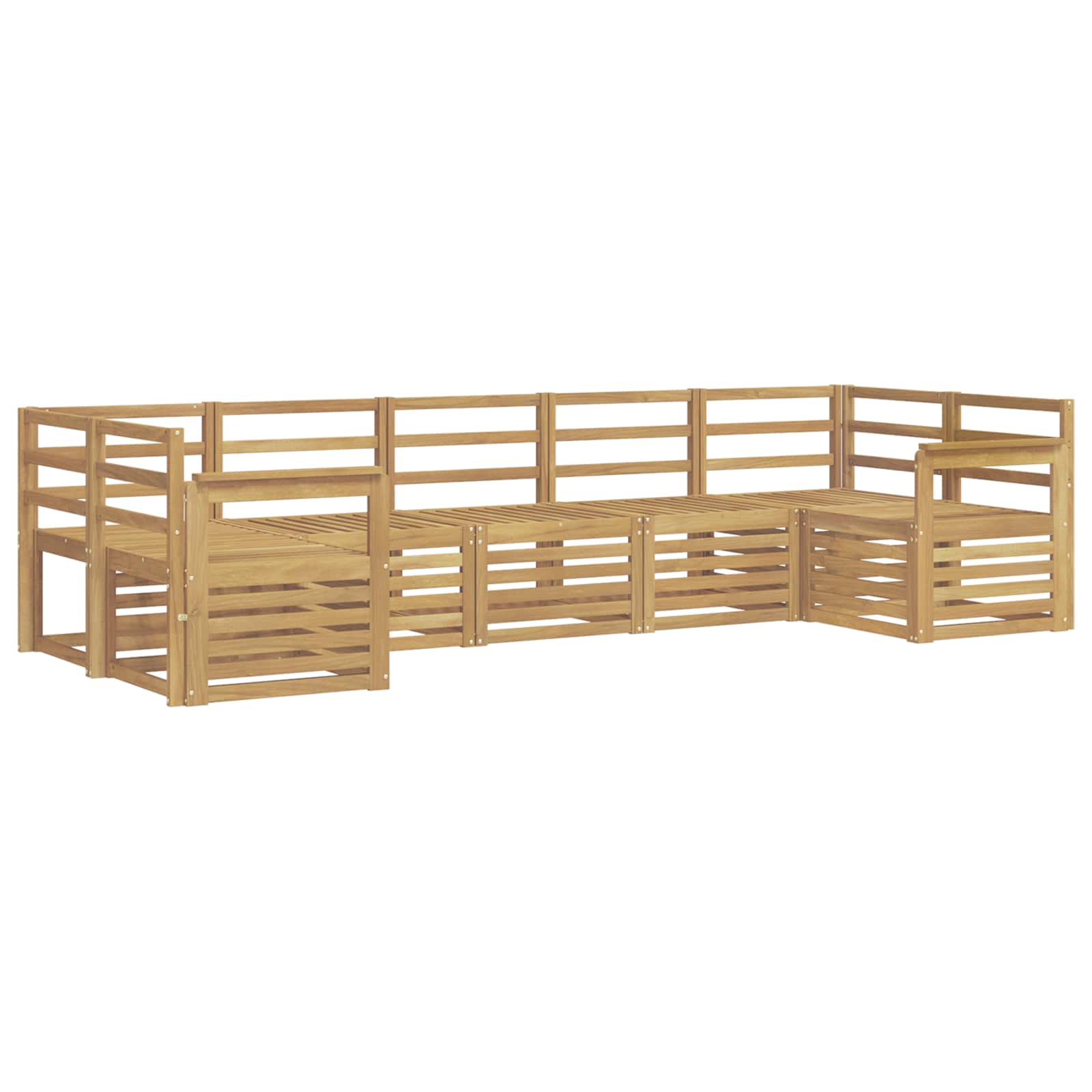 Σειρά Καναπέ Εξωτερικού 7 pcs Λευκό 304 x 128,5 x 73 εκ - Pakobazaar