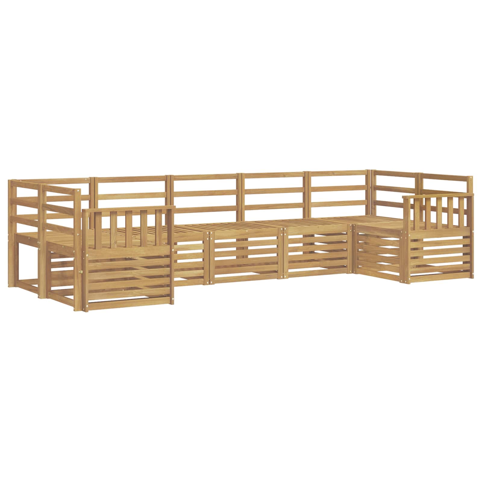 Σειρά Καναπέ Εξωτερικού 7 pcs Λευκό 304 x 128,5 x 73 εκ - Pakobazaar