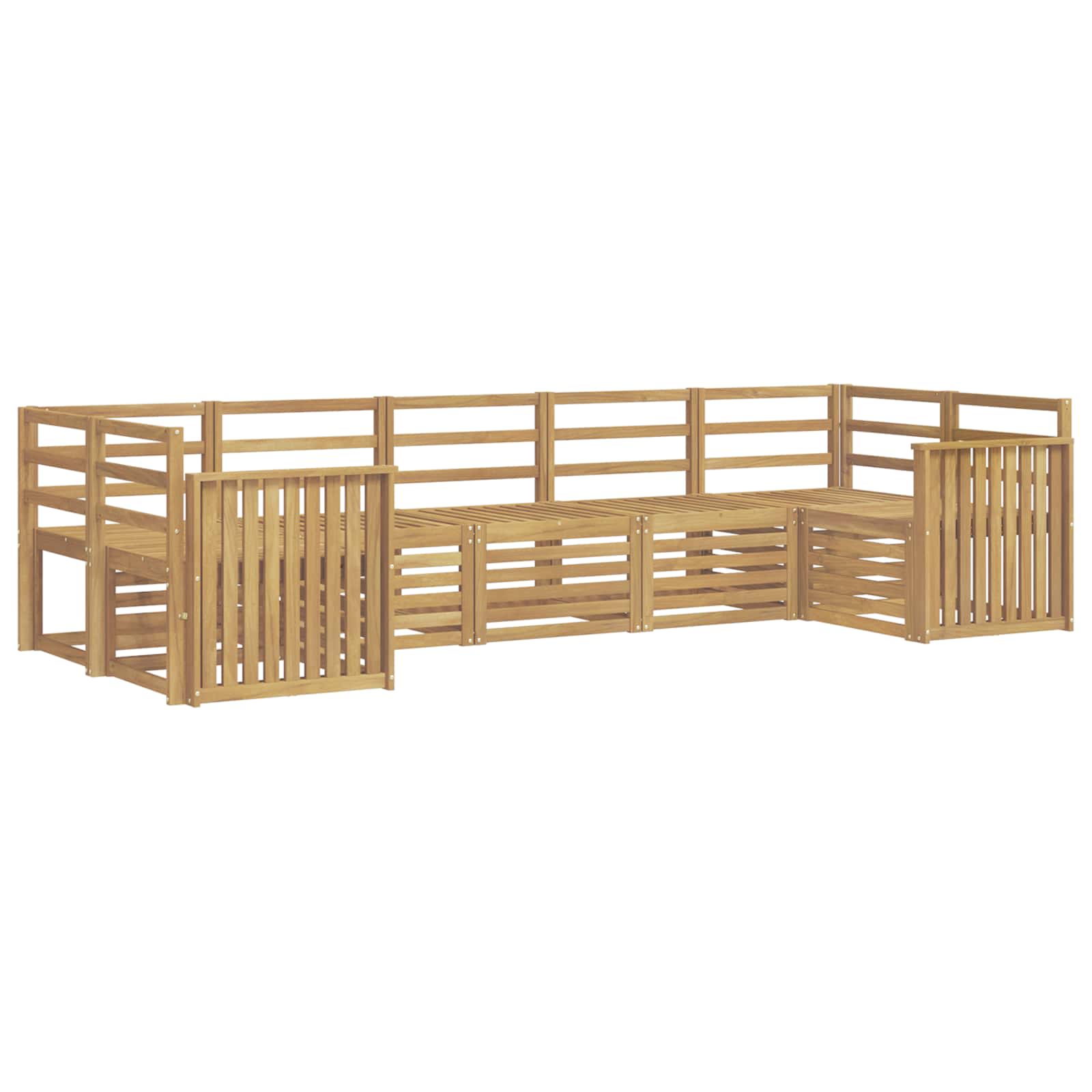 Σειρά Καναπέ Εξωτερικού 7 pcs Λευκό 304 x 128,5 x 73 εκ - Pakobazaar
