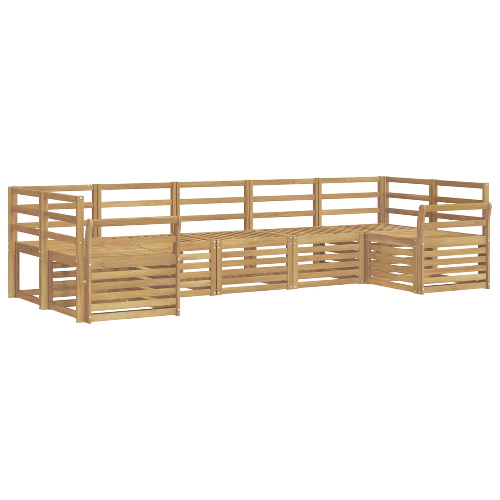 Σειρά Καναπέ Εξωτερικού 7 pcs Λευκό 304 x 130,5 x 73 εκ - Pakobazaar
