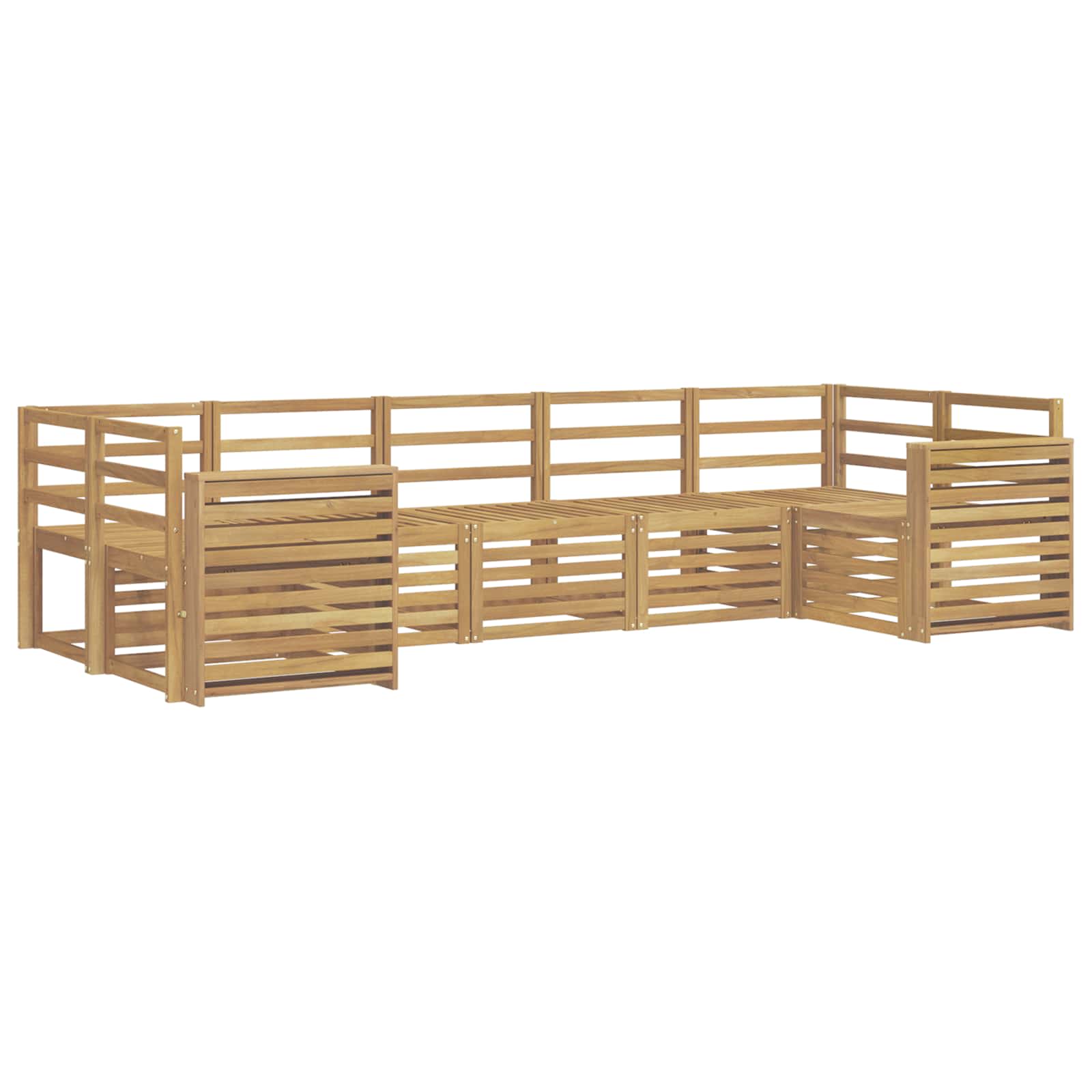 Σειρά Καναπέ Εξωτερικού 7 pcs Λευκό 304 x 132,5 x 73 εκ - Pakobazaar