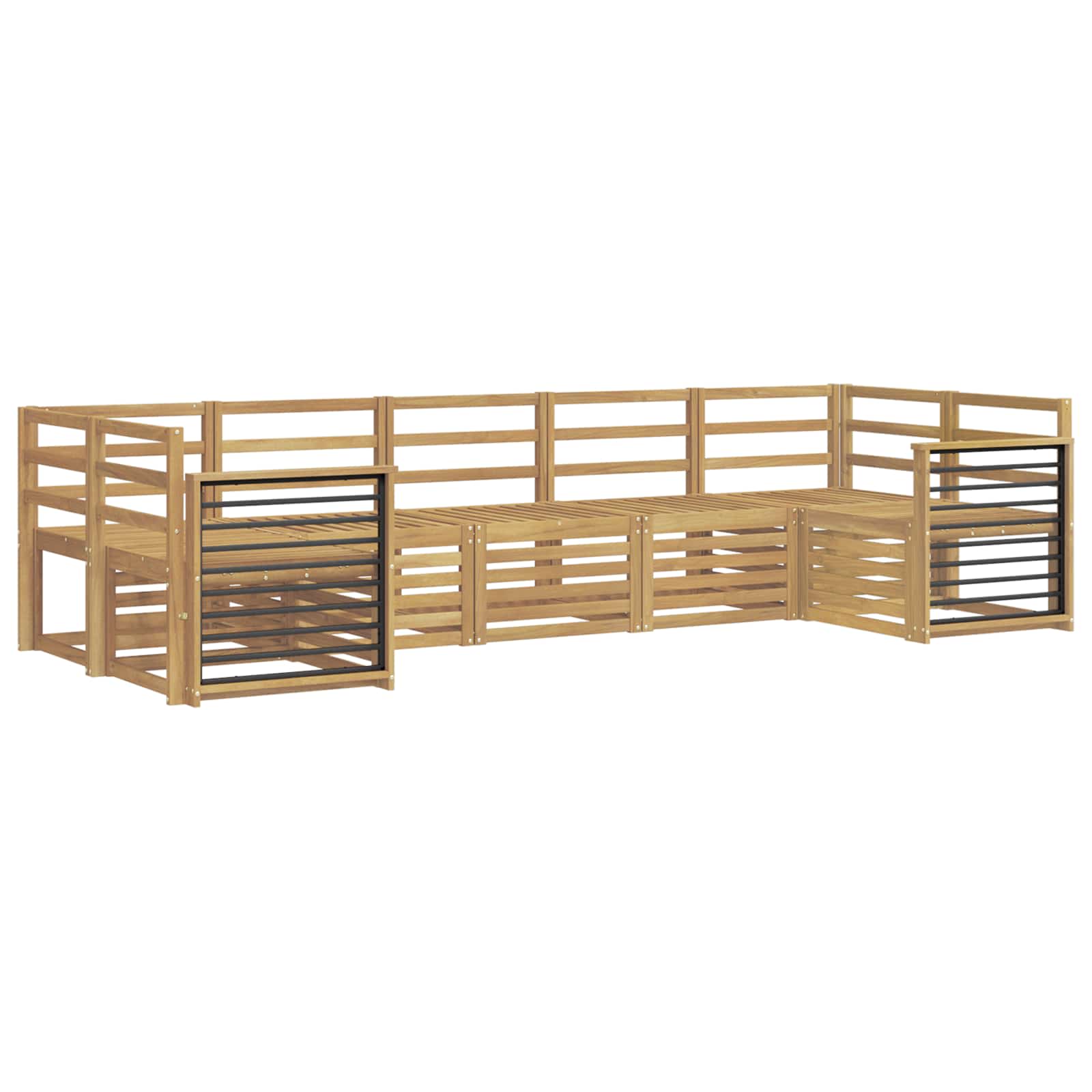 Σειρά Καναπέ Εξωτερικού 7 pcs Λευκό 304 x 128,5 x 73 εκ - Pakobazaar