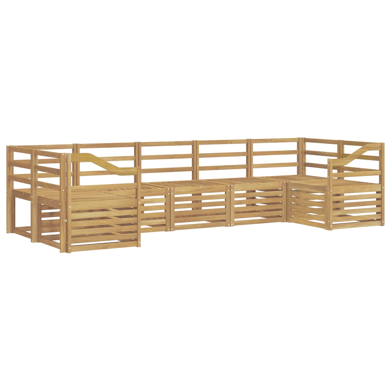 Σειρά Καναπέ Εξωτερικού 7 pcs Λευκό 304 x 126,5 x 73 εκ - Pakobazaar