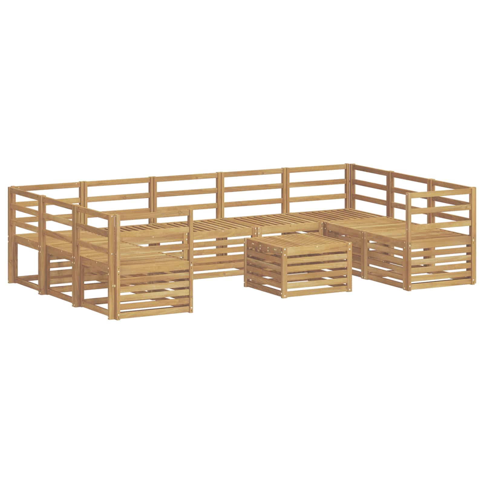 Σειρά Καναπέ Εξωτερικού 10 pcs Λευκό 59 x 59 x 37 εκ - Pakobazaar