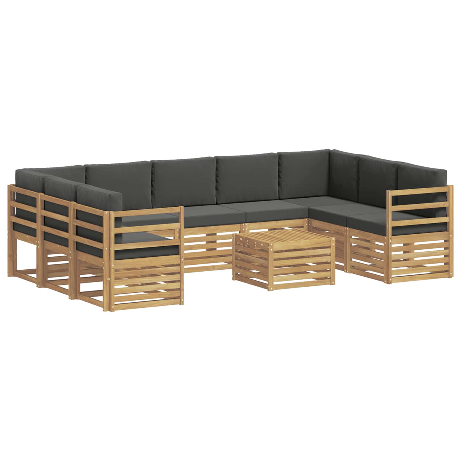 Σειρά Καναπέ Εξωτερικού 8 pcs Λευκό και Ανθρακί 59 x 59 x 37 εκ - Pakobazaar
