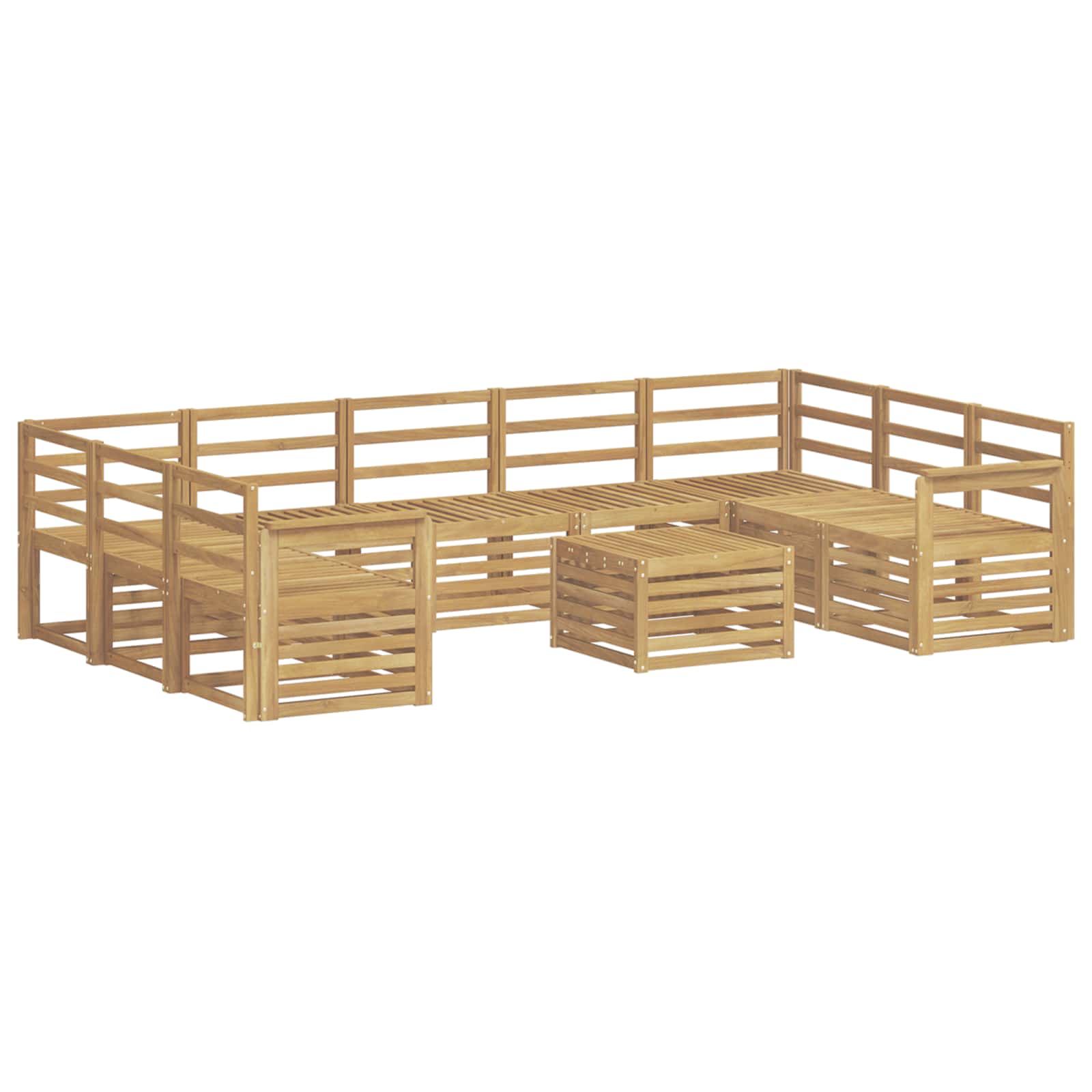 Σειρά Καναπέ Εξωτερικού 10 pcs Λευκό 59 x 59 x 37 εκ - Pakobazaar