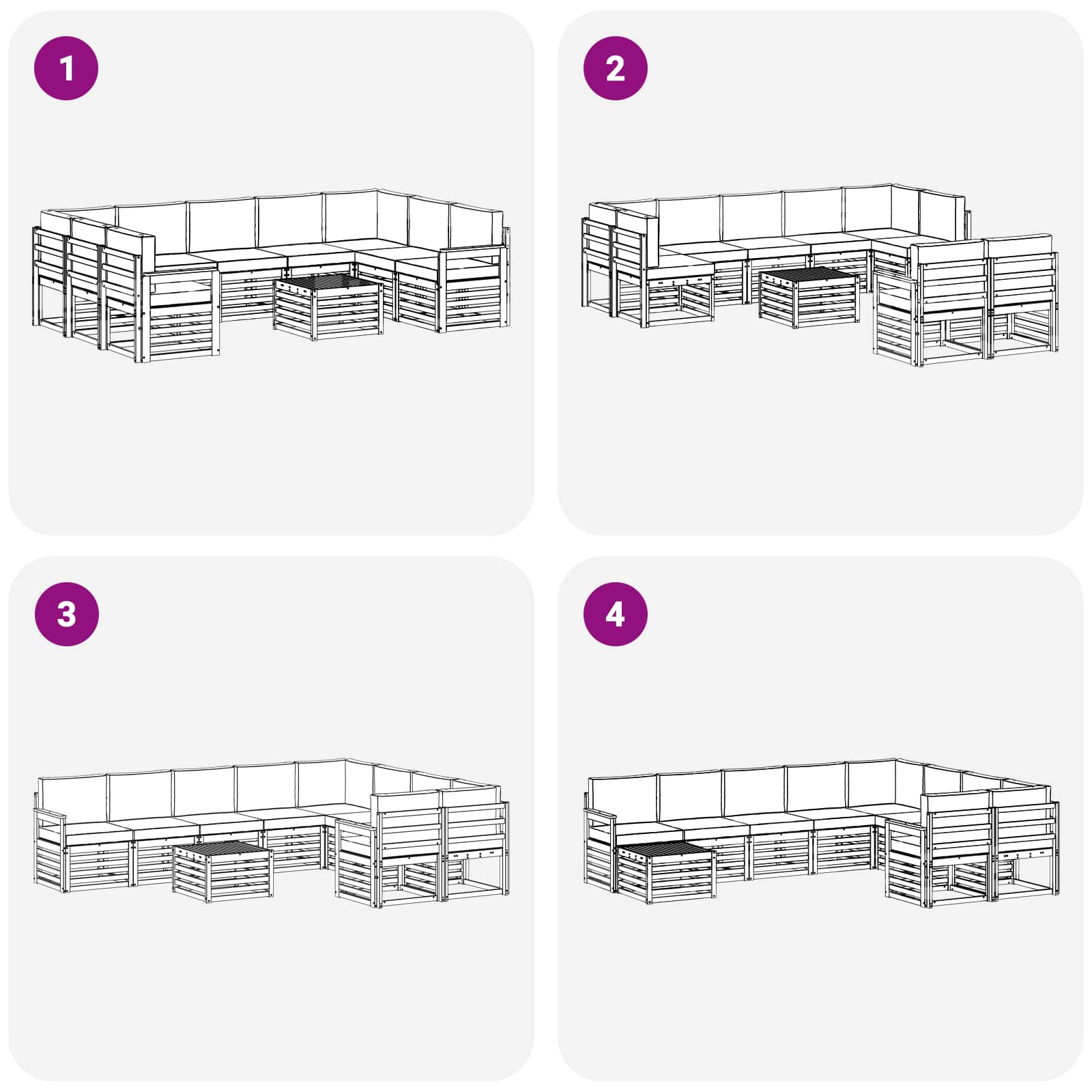Σειρά Καναπέ Εξωτερικού 8 pcs Λευκό και Κρεμ 59 x 59 x 37 εκ - Pakobazaar