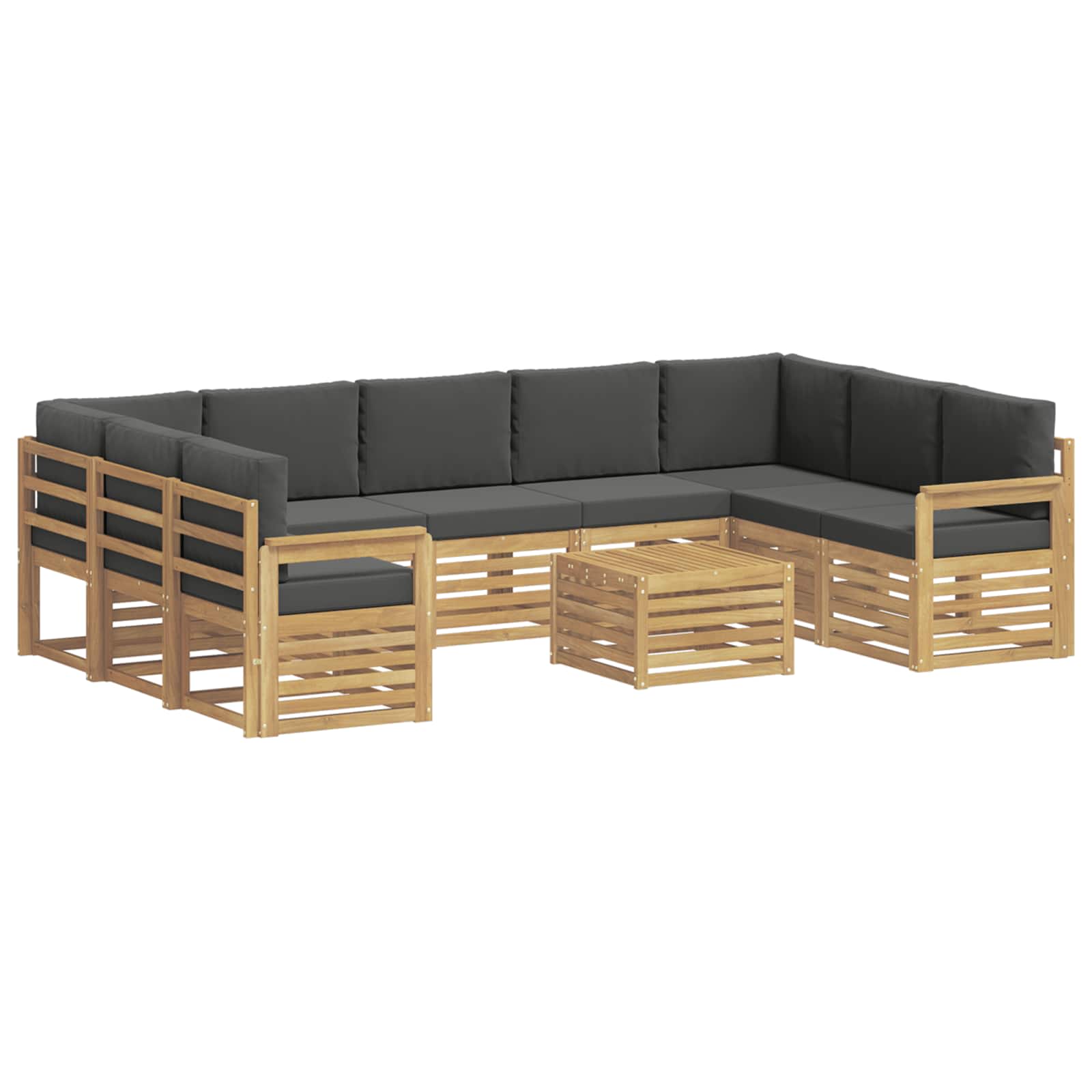 Σειρά Καναπέ Εξωτερικού 8 pcs Λευκό και Ανθρακί 59 x 59 x 37 εκ - Pakobazaar
