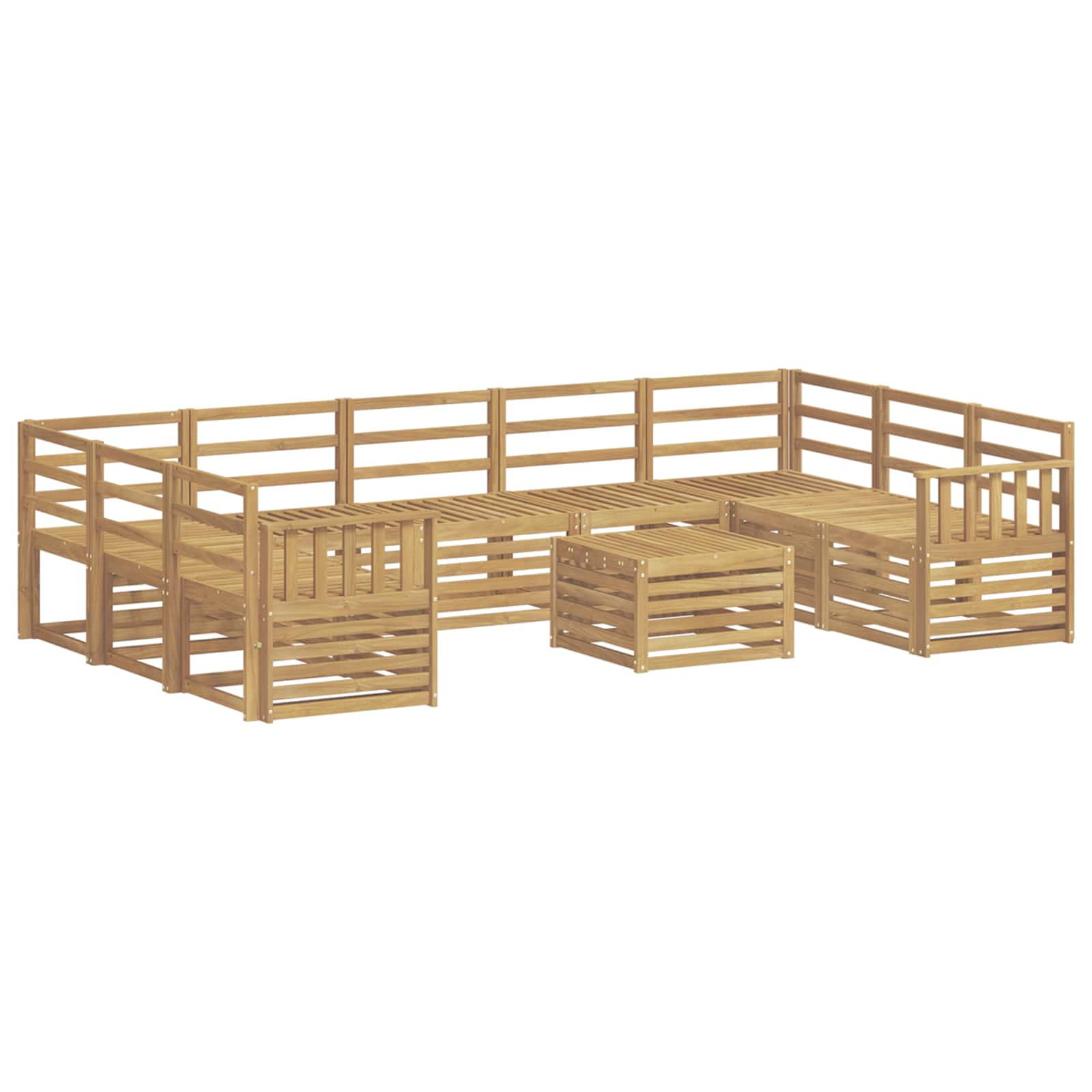 Σειρά Καναπέ Εξωτερικού 10 pcs Λευκό 59 x 59 x 37 εκ - Pakobazaar