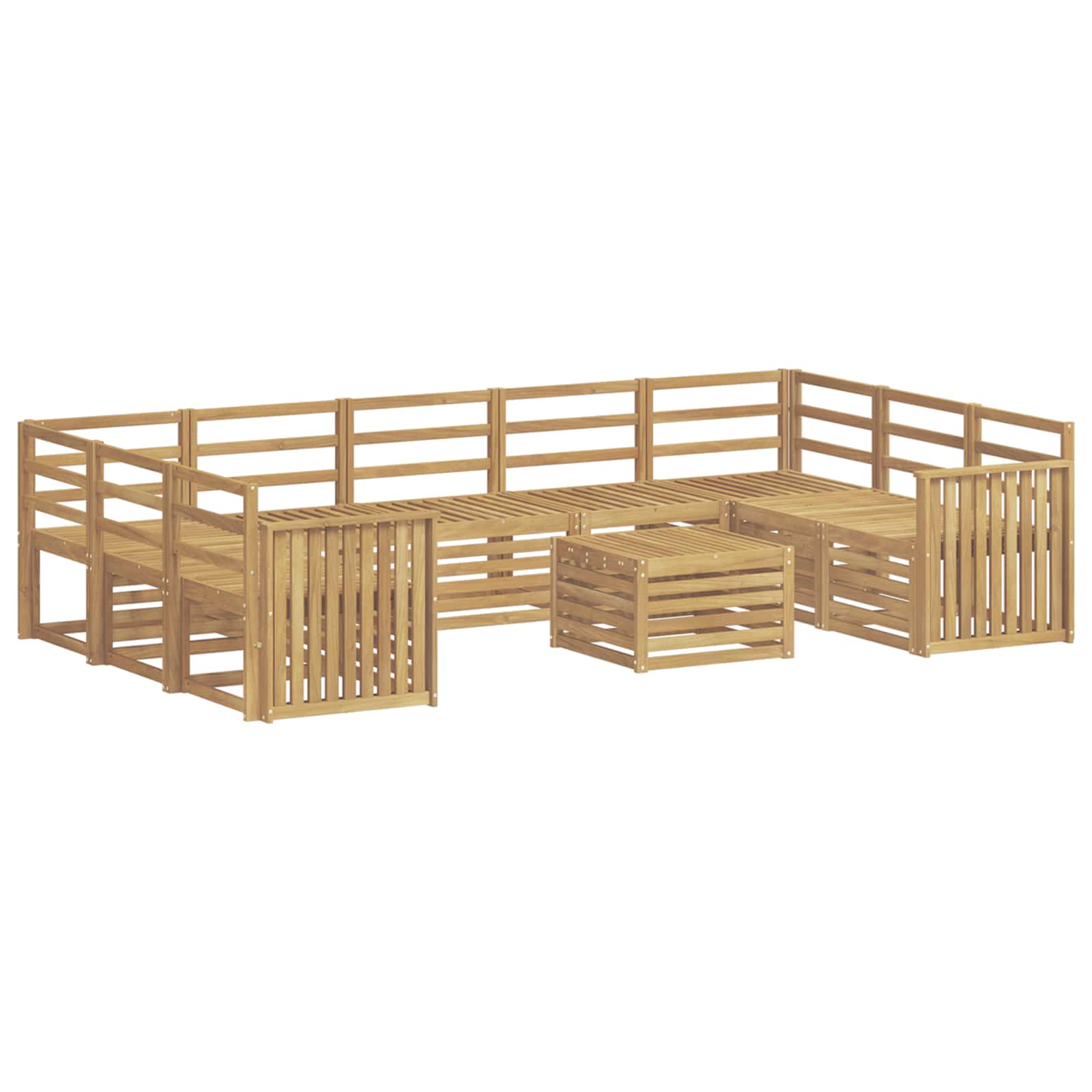 Σειρά Καναπέ Εξωτερικού 10 pcs Λευκό 59 x 59 x 37 εκ - Pakobazaar