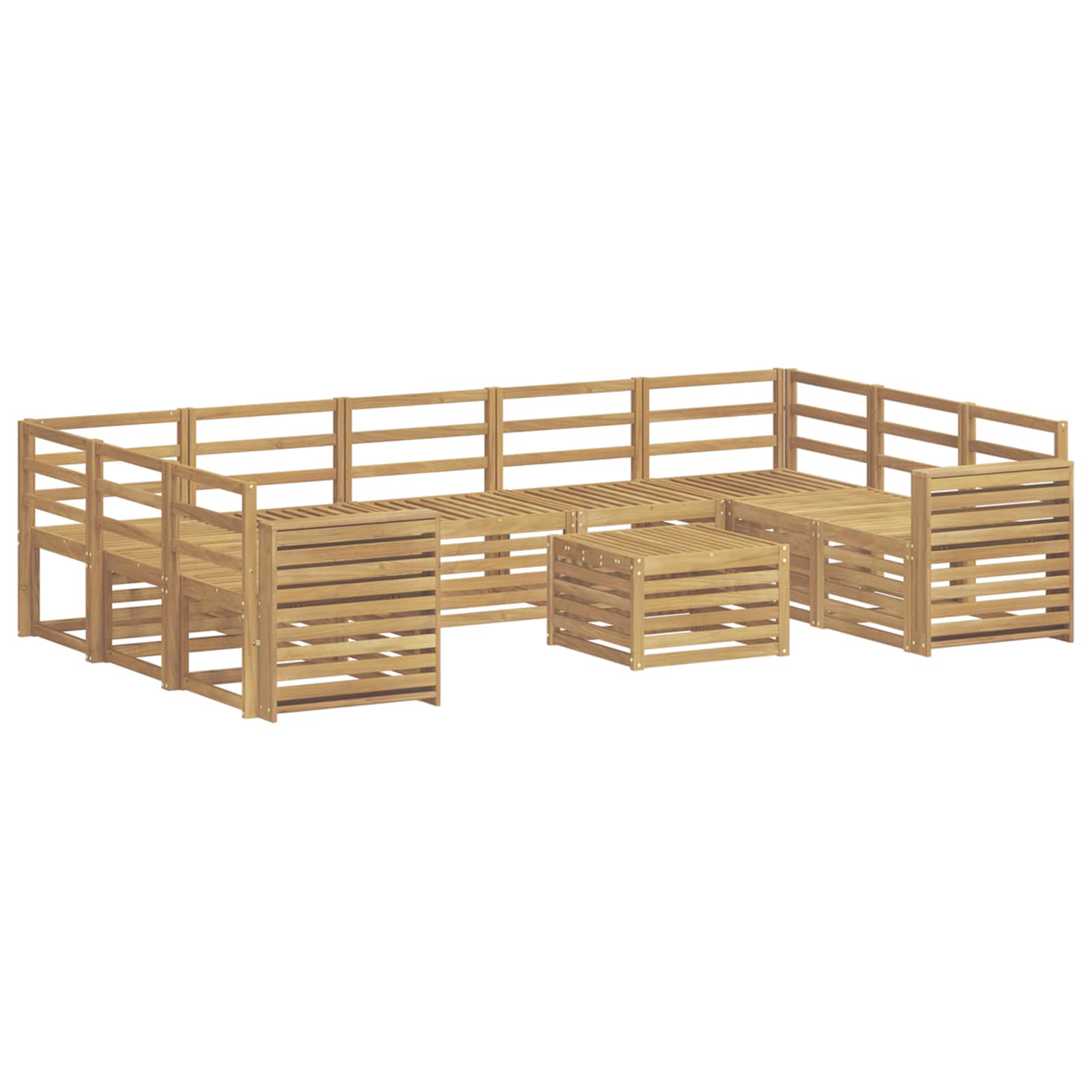 Σειρά Καναπέ Εξωτερικού 10 pcs Λευκό 59 x 59 x 37 εκ - Pakobazaar