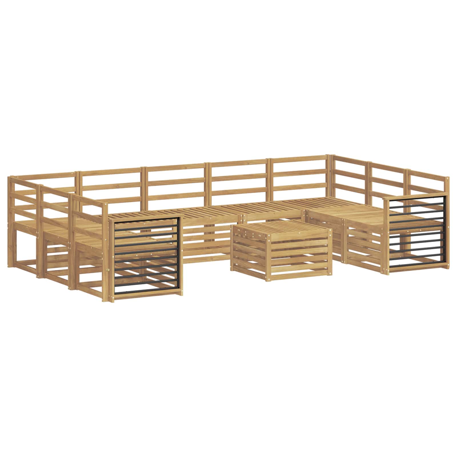 Σειρά Καναπέ Εξωτερικού 10 pcs Λευκό 59 x 59 x 37 εκ - Pakobazaar