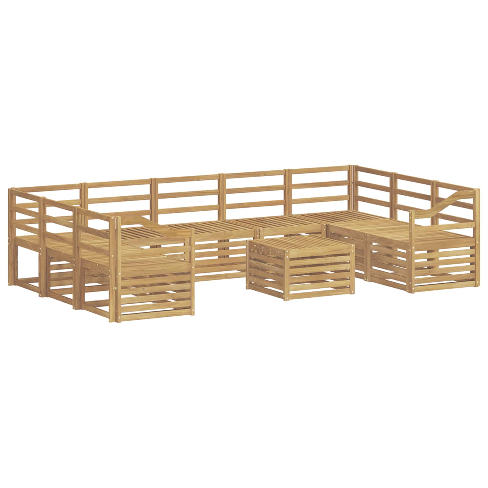 Σειρά Καναπέ Εξωτερικού 10 pcs Λευκό 59 x 59 x 37 εκ - Pakobazaar