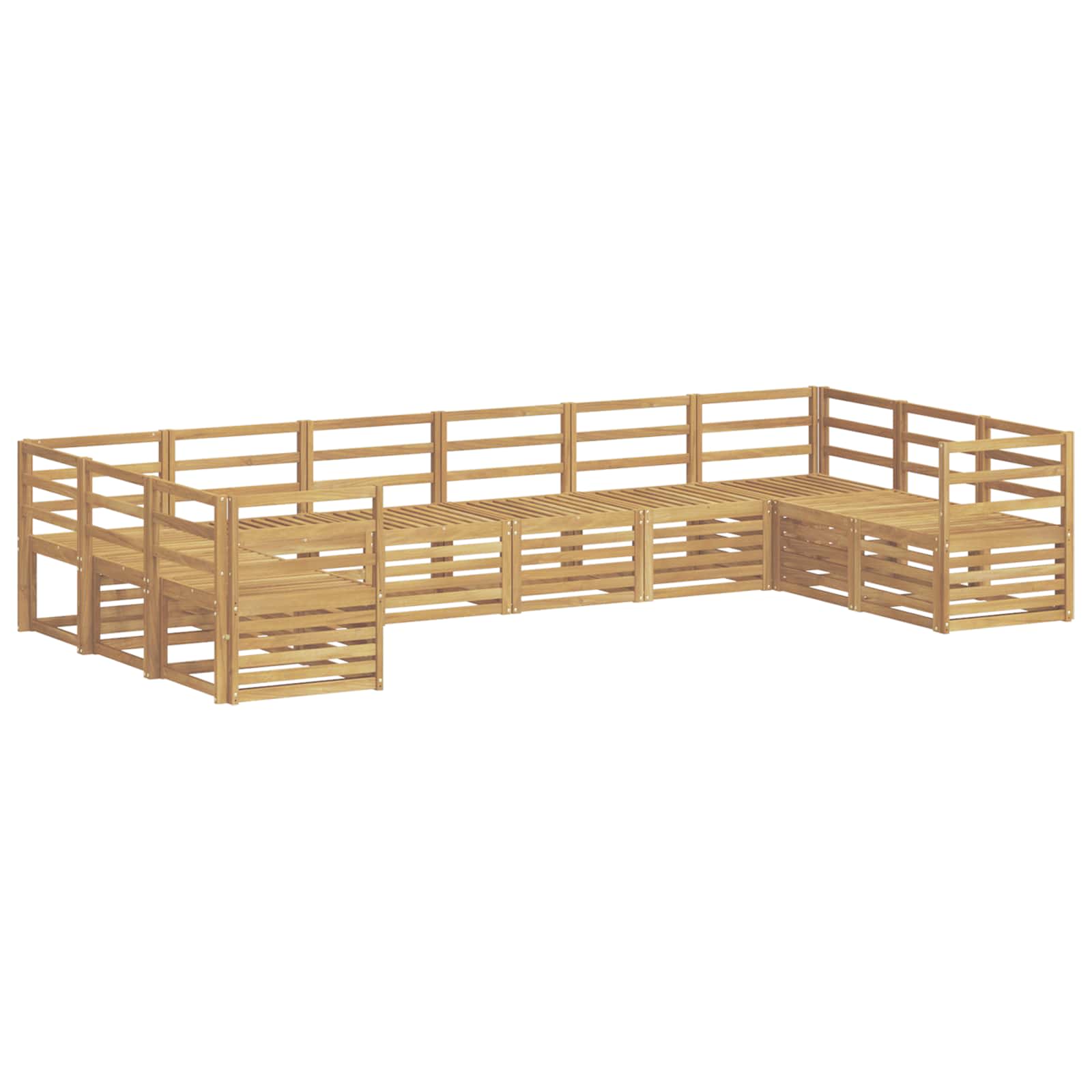Σειρά Καναπέ Εξωτερικού 10 pcs Λευκό 363 x 185,5 x 73 εκ. - Pakobazaar