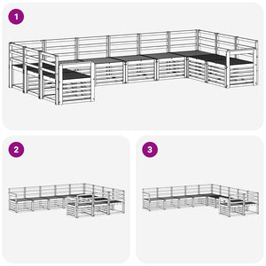 Σειρά Καναπέ Εξωτερικού 10 pcs Λευκό 363 x 187,5 x 73 εκ. - Pakobazaar