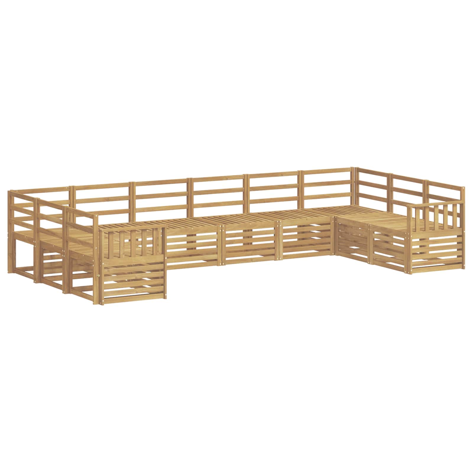 Σειρά Καναπέ Εξωτερικού 10 pcs Λευκό 363 x 187,5 x 73 εκ. - Pakobazaar