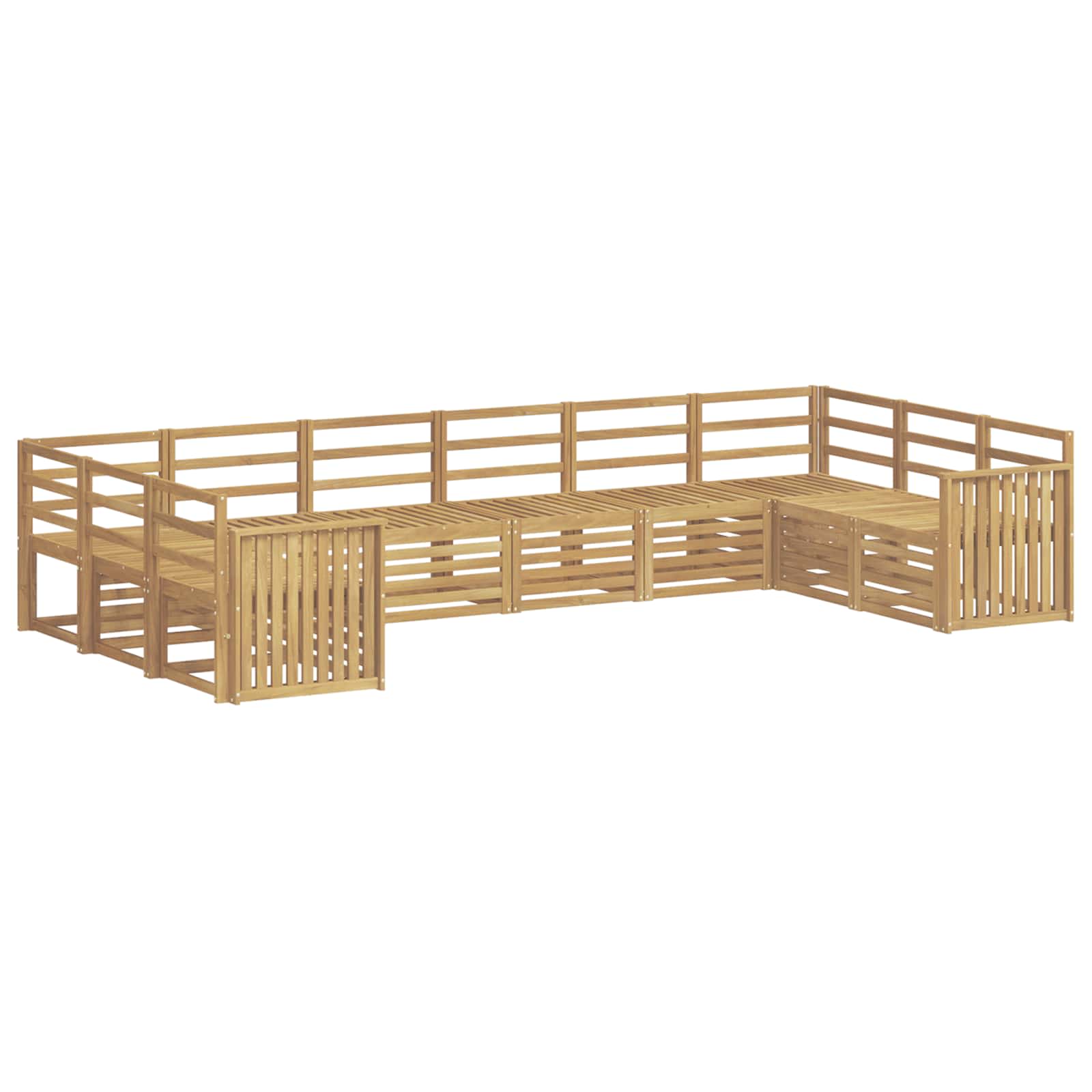 Σειρά Καναπέ Εξωτερικού 10 pcs Λευκό 363 x 187,5 x 73 εκ. - Pakobazaar