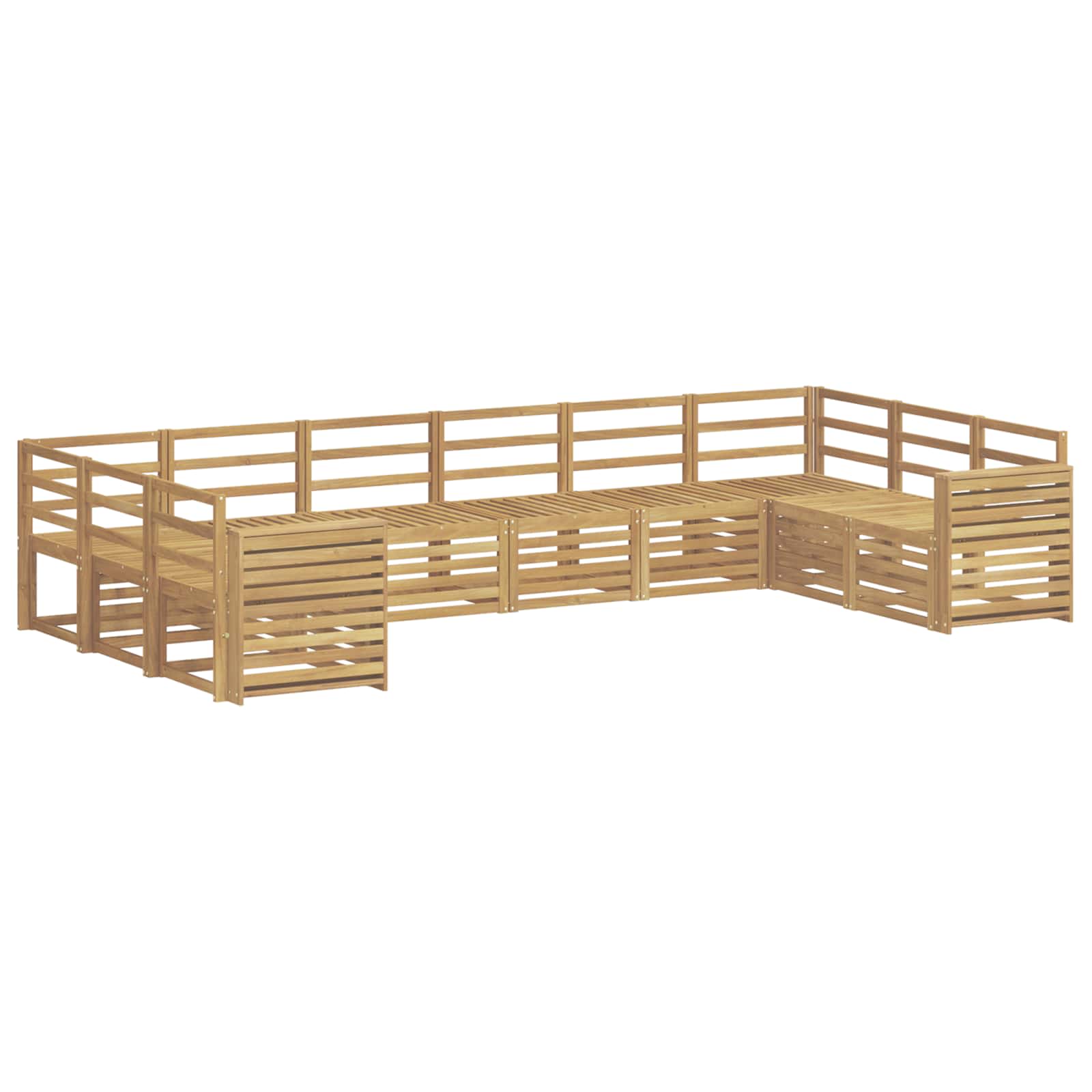 Σειρά Καναπέ Εξωτερικού 10 pcs Λευκό 363 x 191,5 x 73 εκ. - Pakobazaar