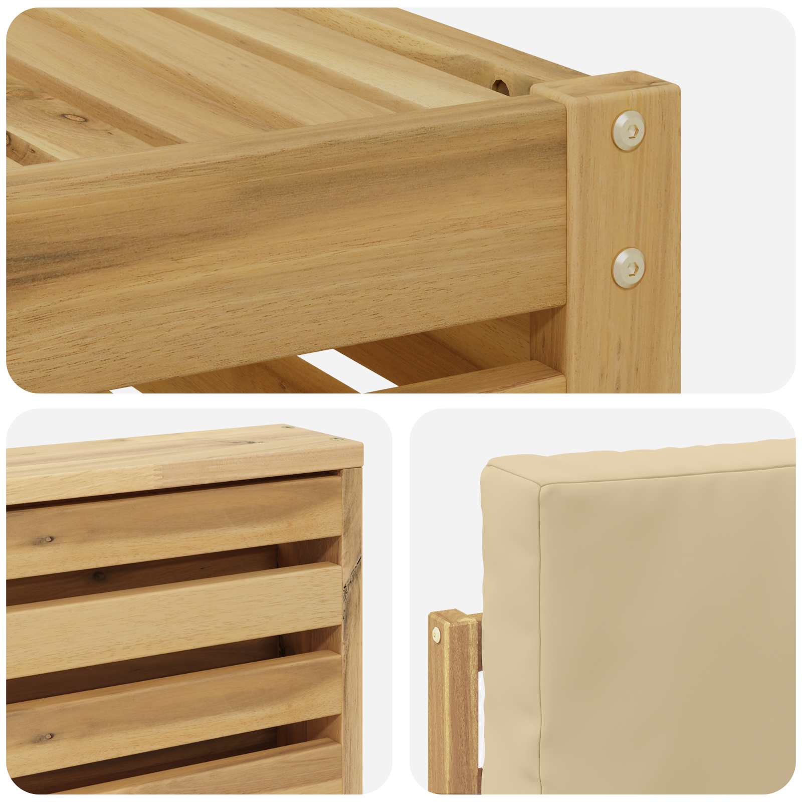 Σειρά Καναπέ Εξωτερικού 10 pcs Λευκό και Μπεζ - Pakobazaar