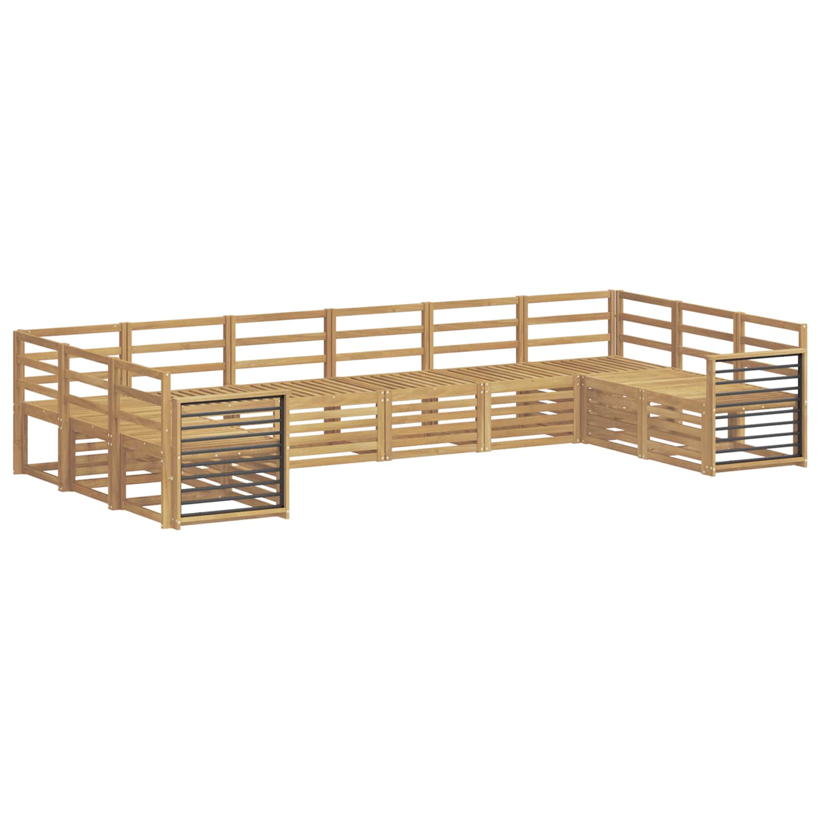 Σειρά Καναπέ Εξωτερικού 10 pcs Λευκό 363 x 187,5 x 73 εκ. - Pakobazaar