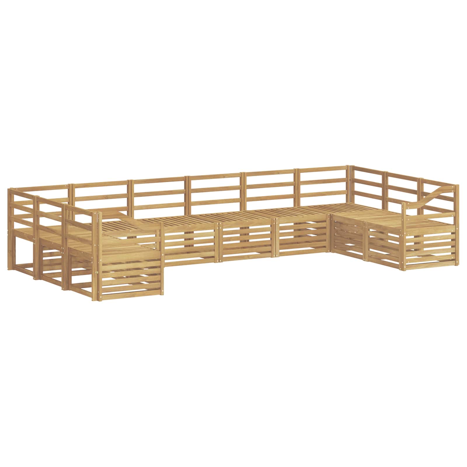 Σειρά Καναπέ Εξωτερικού 10 pcs Λευκό 363 x 185,5 x 73 εκ. - Pakobazaar