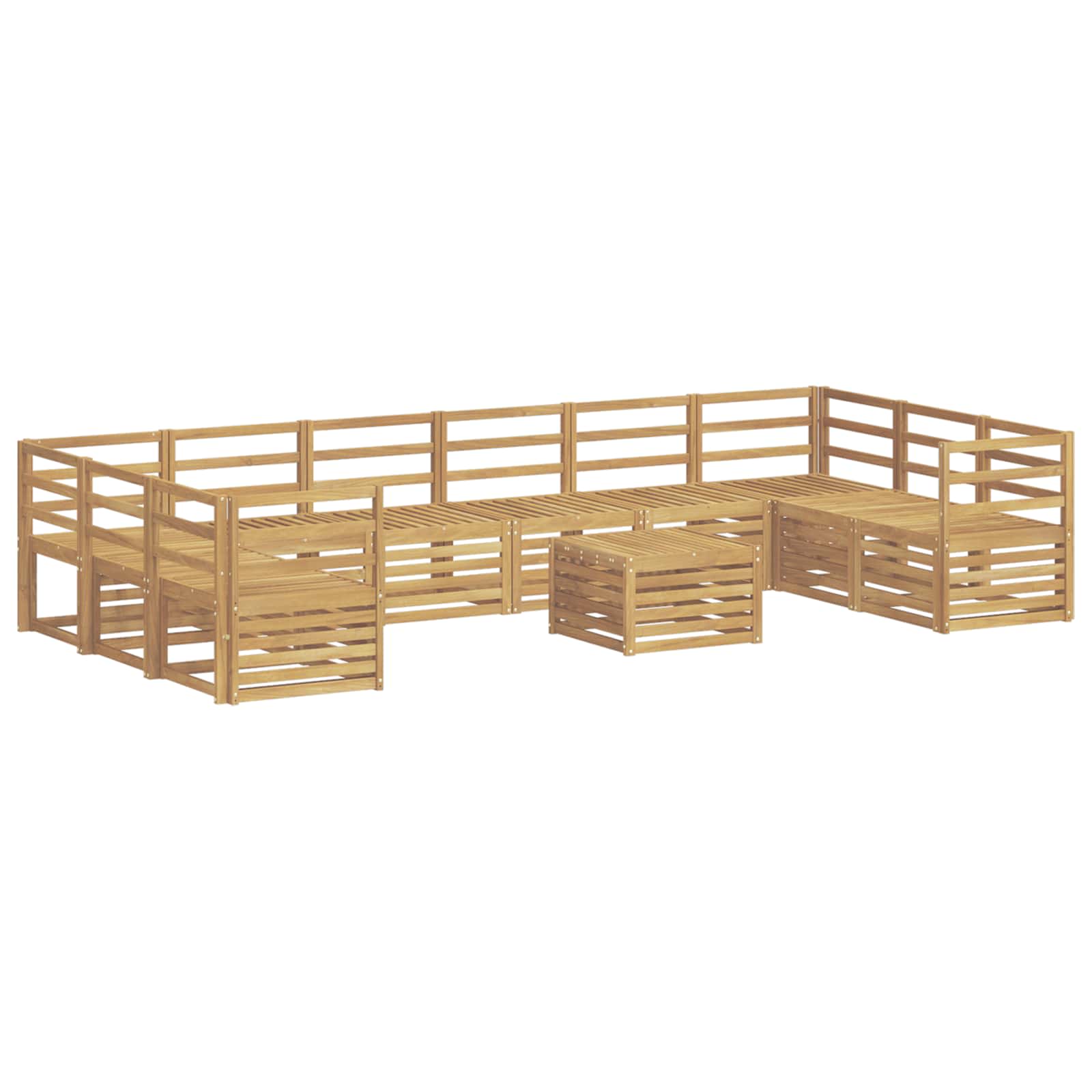 Σειρά Καναπέ Εξωτερικού 11 pcs Λευκό 59 x 59 x 37 εκ - Pakobazaar