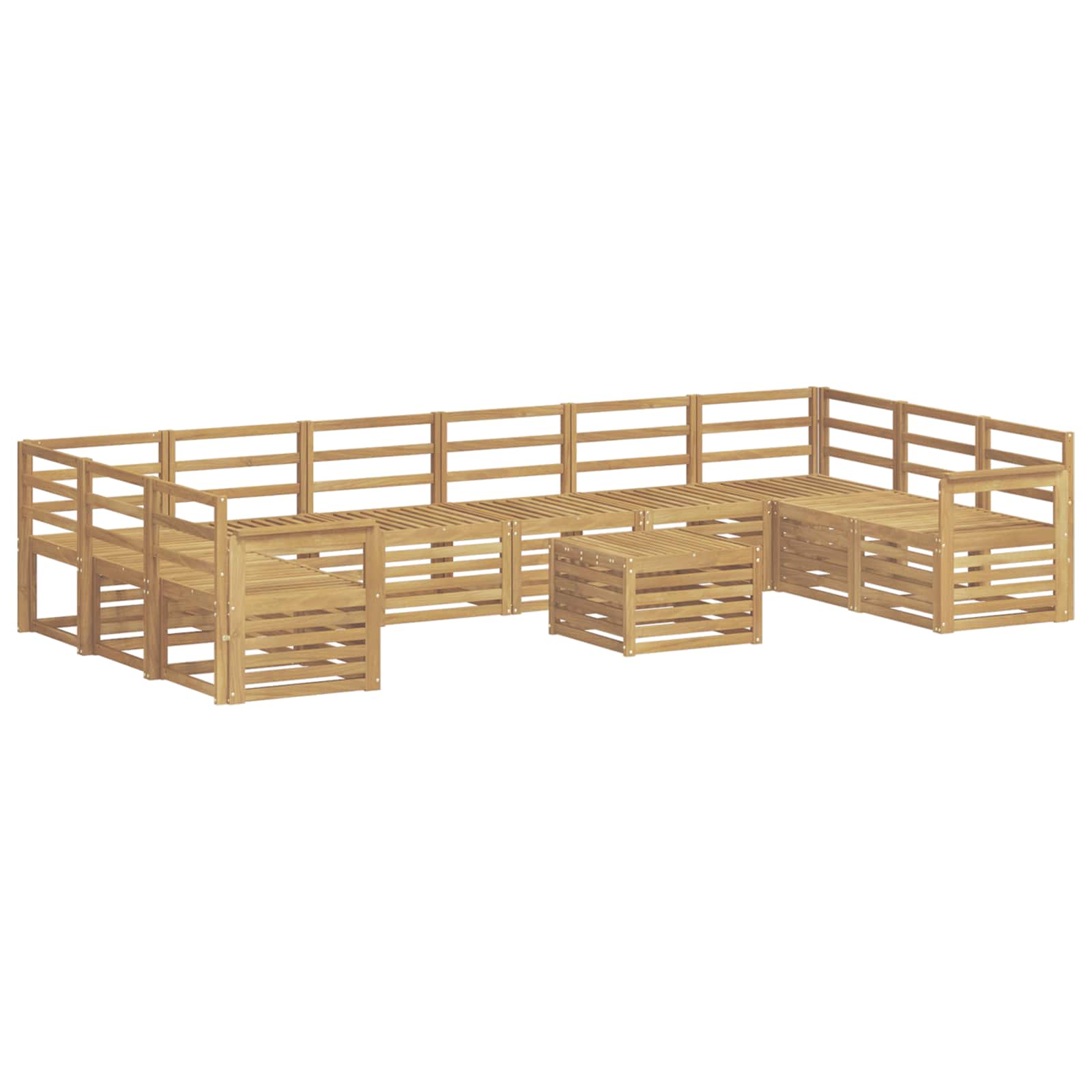 Σειρά Καναπέ Εξωτερικού 11 pcs Λευκό 59 x 59 x 37 εκ - Pakobazaar