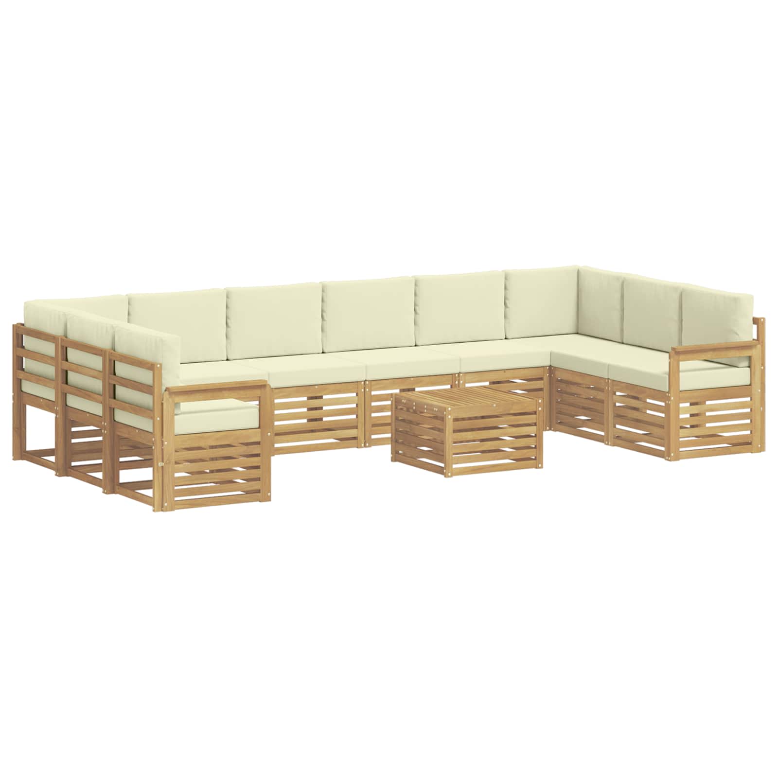 Σειρά Καναπέ Εξωτερικού 8 pcs Λευκό και Κρεμ 59 x 59 x 37 εκ - Pakobazaar